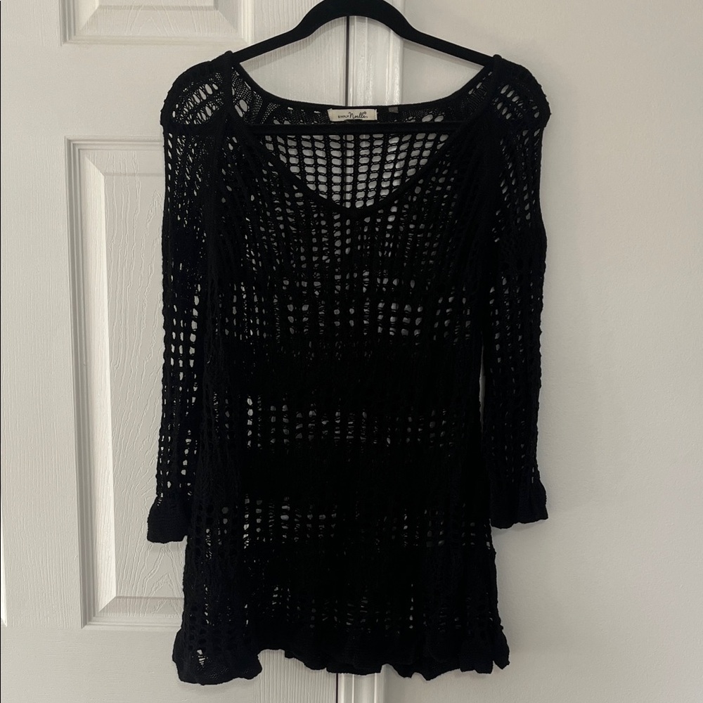 Black Crochet Swim Cover-Up